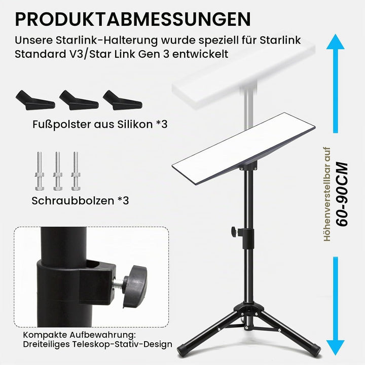 Gen 3 Stativständer, Tragbares kompatibel mit Starlink Gen 3 Montageset, Klappbarer Metall-Starl-Ink