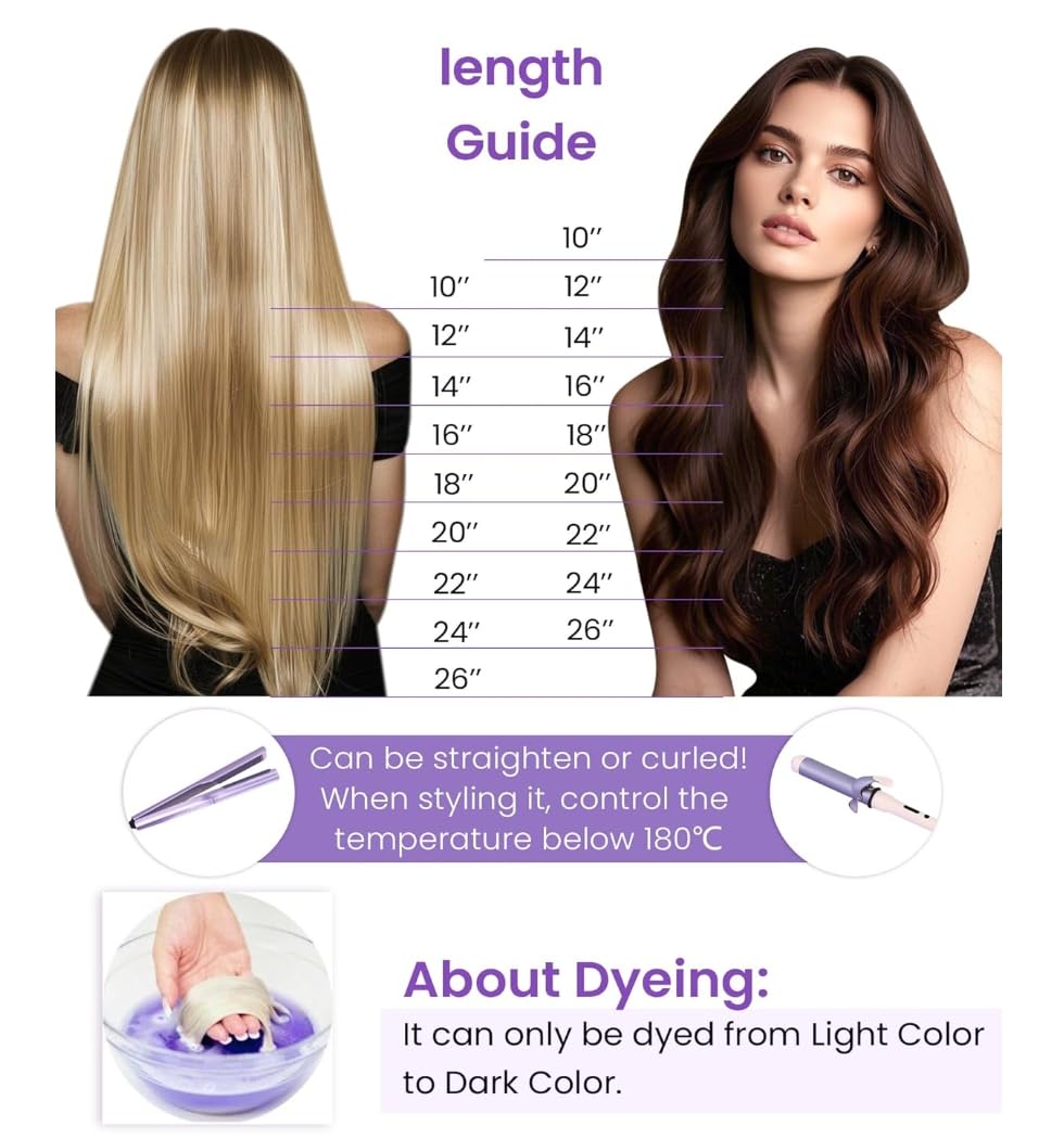LaaVoo Ponytail Extensions Echthaar Blond 30cm Zopf Haarverlängerung Remy Human Hair Glatt #60 Plati