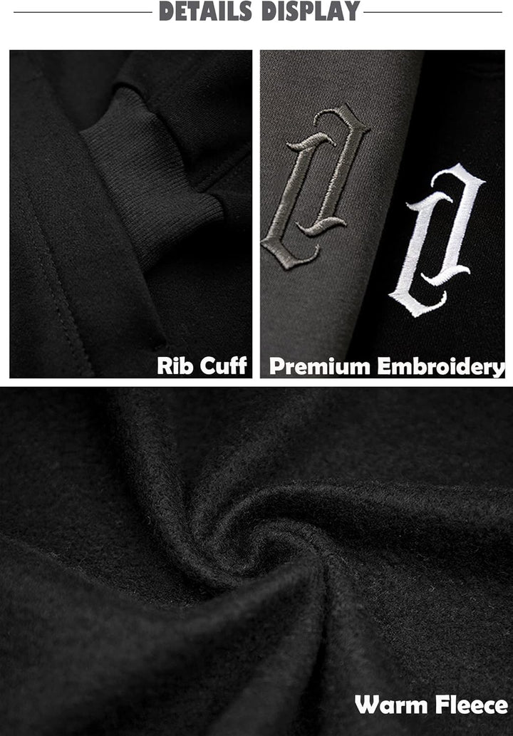 Eocicvvi Pullover Herren Rollkragen Hip Hop Fleece Pulli Kapuzenpullover Hoodie Sweater Sweatshirt M