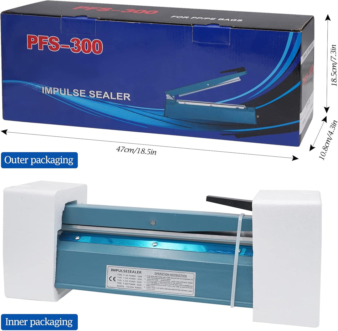 MOGOULUA 400mm Heisssiegelgerät Folienschweissgerät 5mm Dichtungsbreite Balkenschweissgerät Versiege