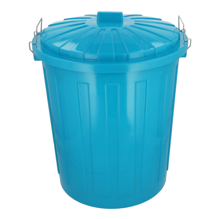 HRB Maxitonne 50 Liter Türkis, Tonne aus stabilem Hartplastik, abnehmbarer Deckel mit Verschlüssen,