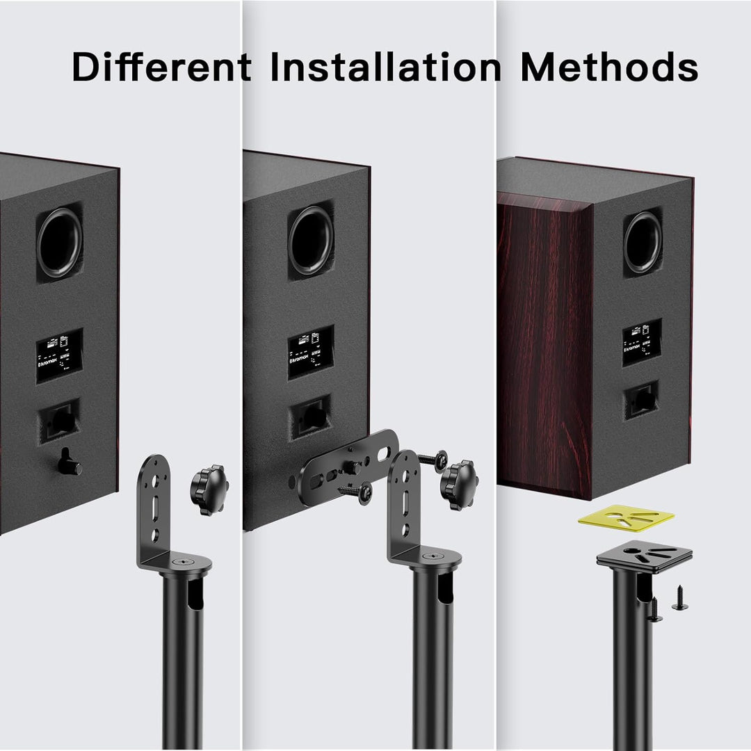 PERLESMITH Speaker Stands Extend 30-45 Inch with Upgraded Cable Management, Hold Satellite, Small Bo