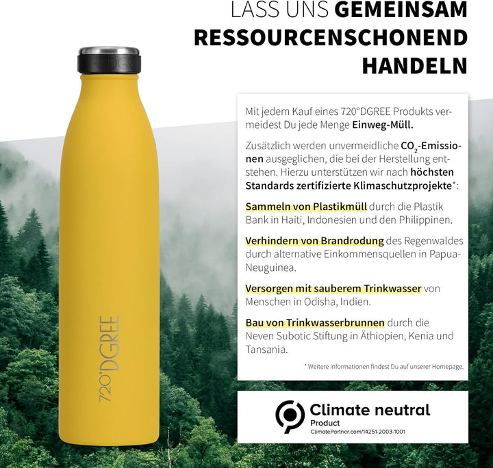 720°DGREE Edelstahl Trinkflasche “milkyBottle” - 500ml - Perfekt für Kinder, BPA-Frei, Auslaufsicher
