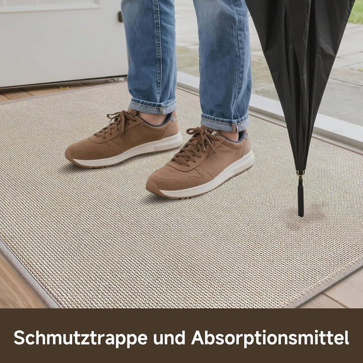 Fussmatte Innen Waschbar 60x90cm, rutschfest Fussmatte Innen Dünn Schmutzfangmatte Innen Türmatte Ou