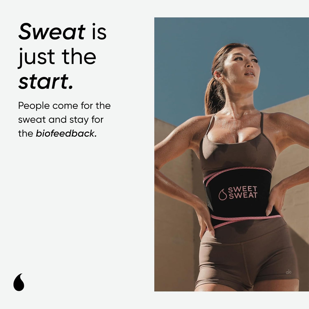 Sports Research Bauchgurt „Sweet Sweat“ zur Förderung der Schweissbildung am Bauch, Pinkes Logo, Lar