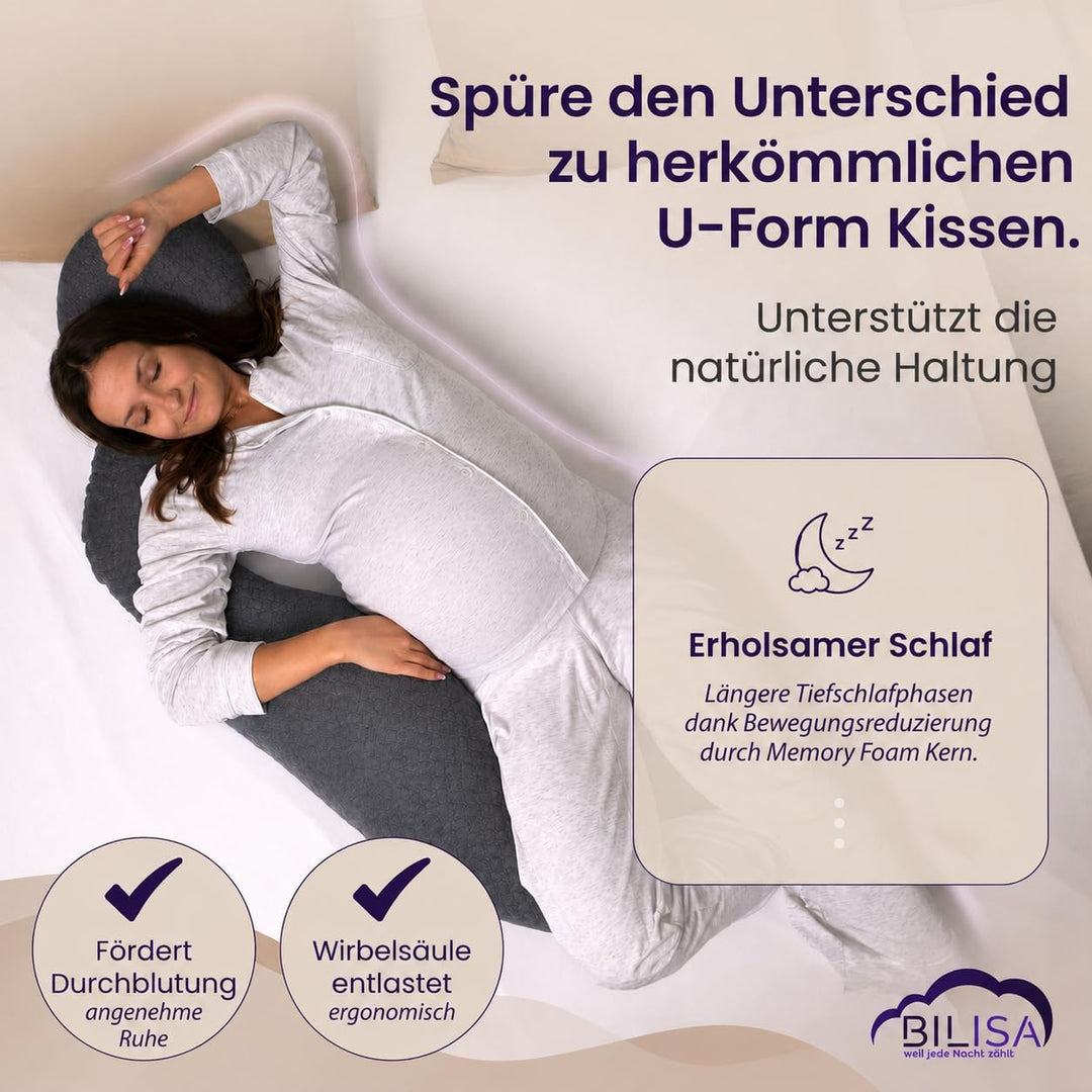 Schwangerschaftskissen mit Memory Foam | Neues Modell 2026 | Stillkissen mit waschbarem Bezug | Ganz