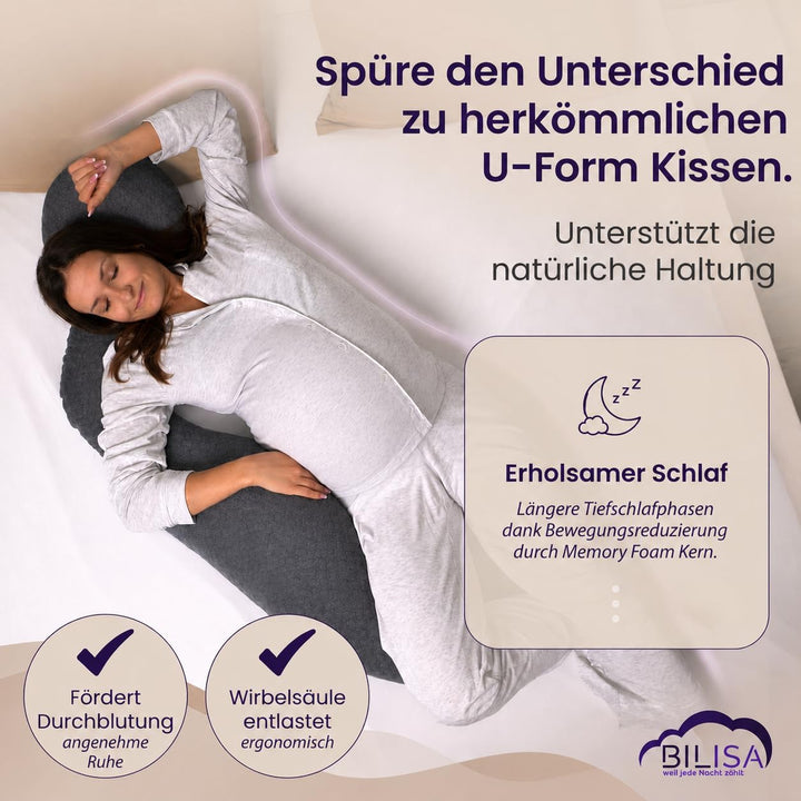 Schwangerschaftskissen mit Memory Foam | Neues Modell 2026 | Stillkissen mit waschbarem Bezug | Ganz