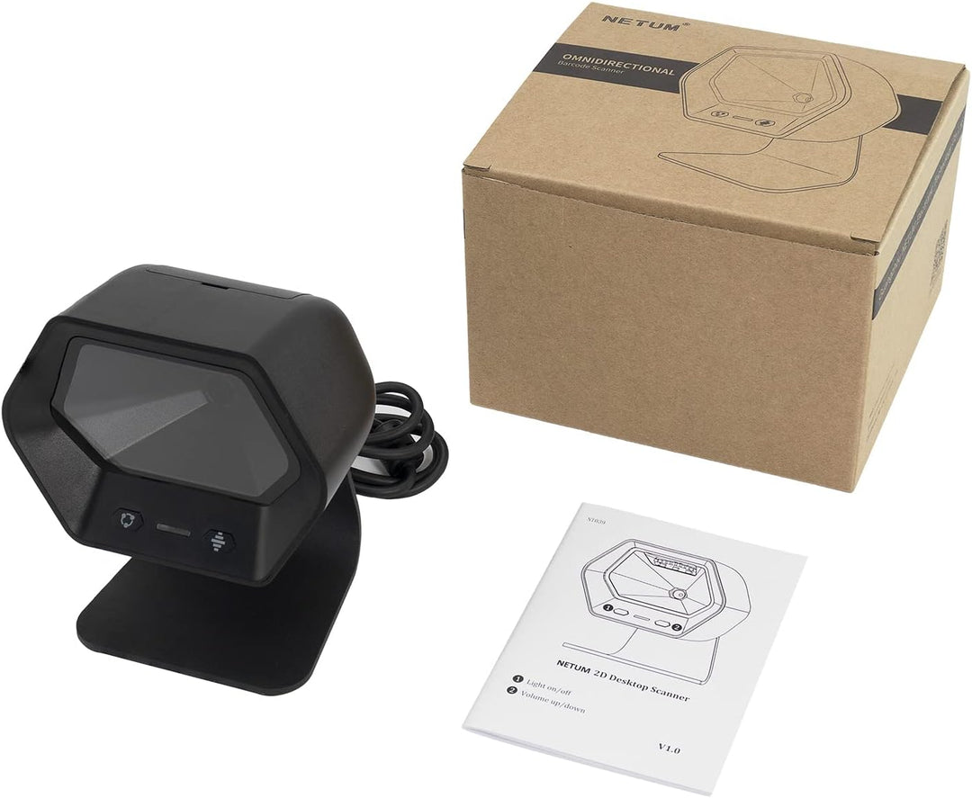 NETUM 1D 2D QR Präsentationsscanner mit USB-Barcodescanner, Omnidirektional, kabelgebunden, für Mobi