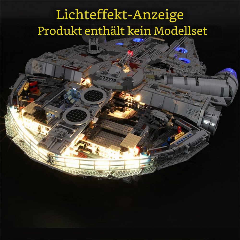 GEAMENT LED Licht-Set Kompatibel mit Lego Millennium Falcon Ultimate - Beleuchtungsset für Star Wars