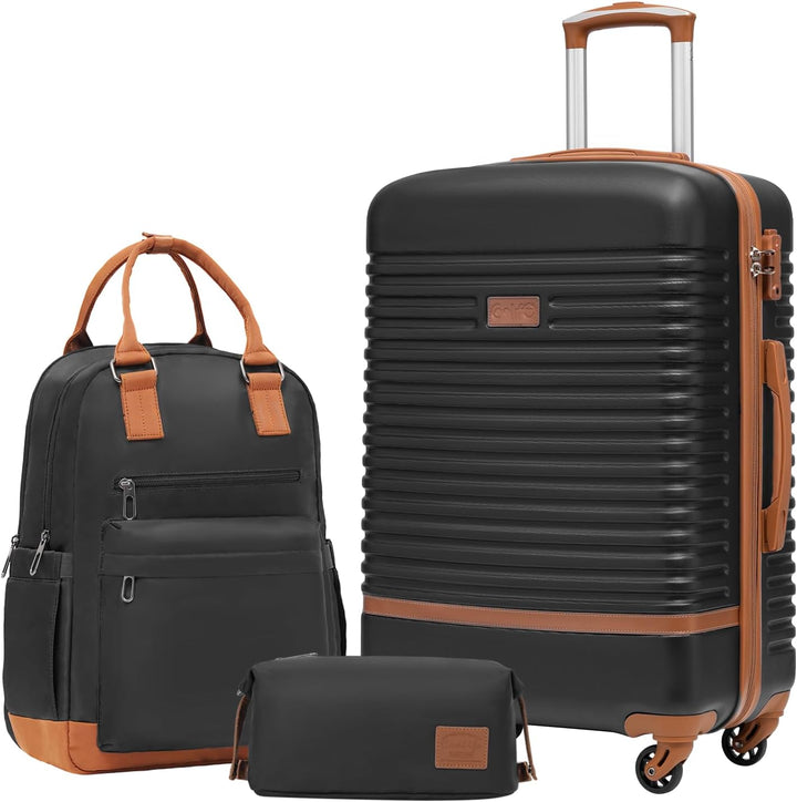 COOLIFE Koffer Trolley Koffer Reisekoffer von ABS Hartschalen Trolley 4 Rollen TSA-Schloss Der Koffe