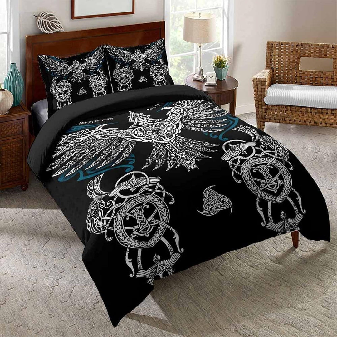 3D Wikinger Bettwäsche Set 135x200 cm 2teilig mit Reissverschluss Weiche und Angenehme Schlafkomfort