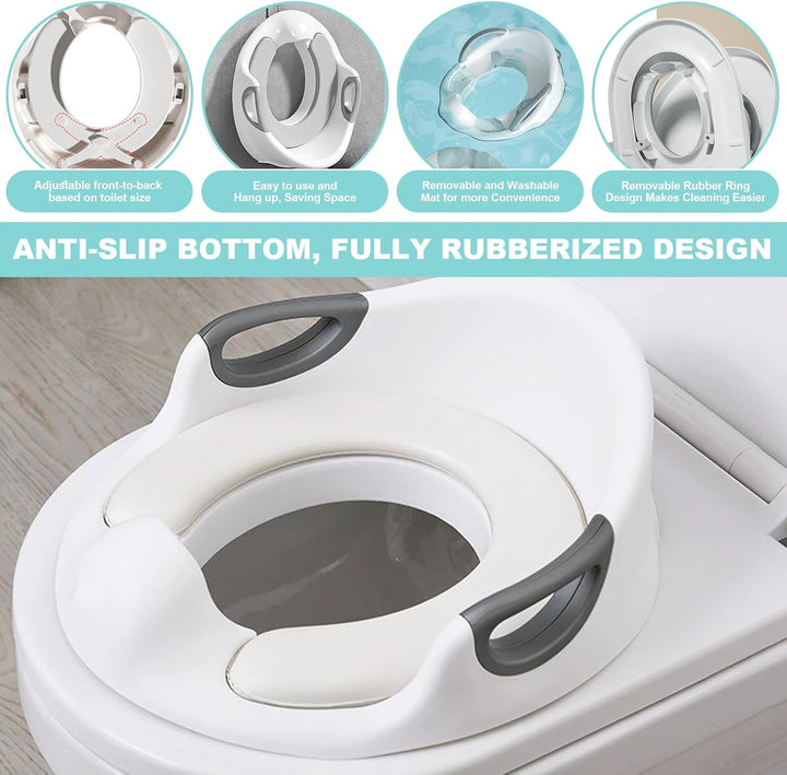 Toilettensitz Kinder,WC Sitz Kinder mit Griffen und Rückenlehne,Toilettensitze Kinder,Rutschfestes S