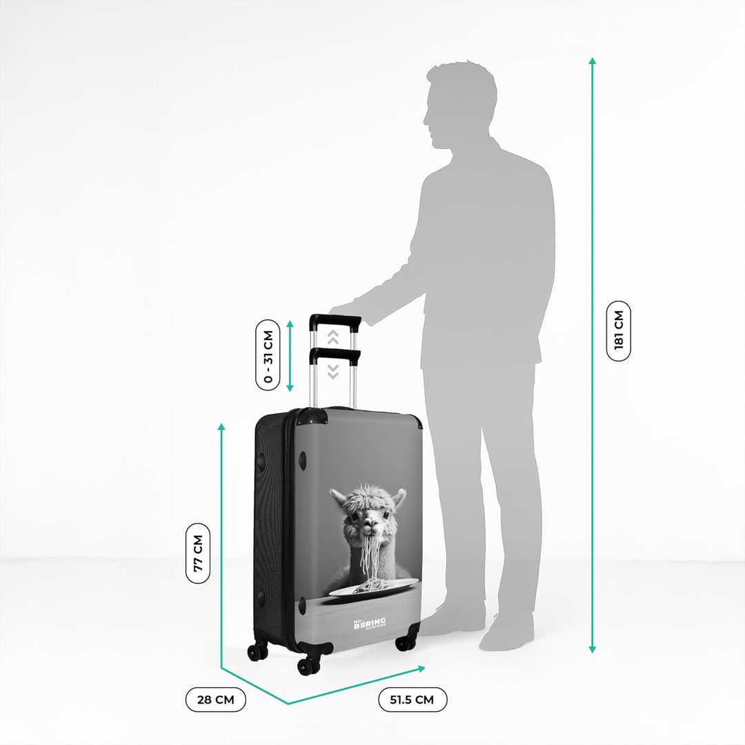NoBoringSuitcases.com® Koffer XL Gross 77x51.5x28 cm Reisekoffer mit 4 Rollen Leicht Trolley Hartsch