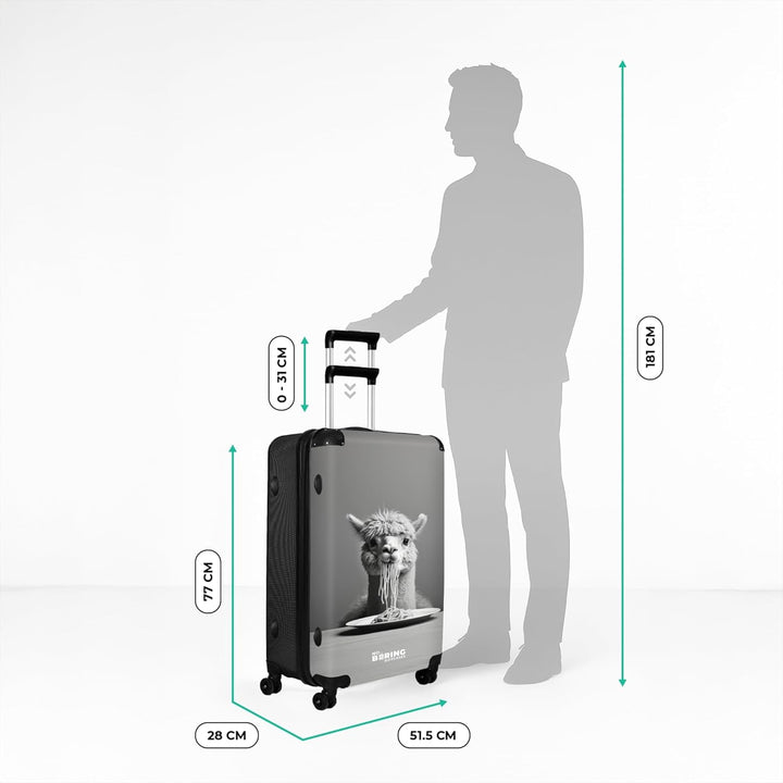 NoBoringSuitcases.com® Koffer XL Gross 77x51.5x28 cm Reisekoffer mit 4 Rollen Leicht Trolley Hartsch