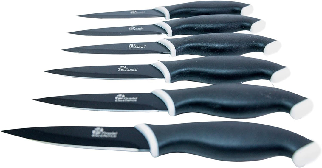 Pradel Excellence CC006N Kasten mit 6 Antihaft-Steakmessern aus rostfreiem Edelstahl, Anisfarben Sch