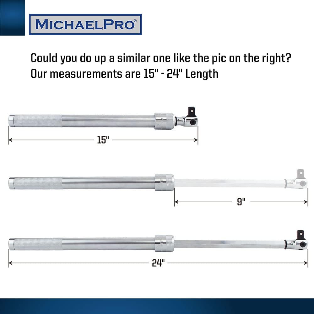 MichaelPro MP007002 1,27 cm Dr. Ausziehbare Brechstange (38,1 cm – 61 cm Länge) / Flexgriff, verbind