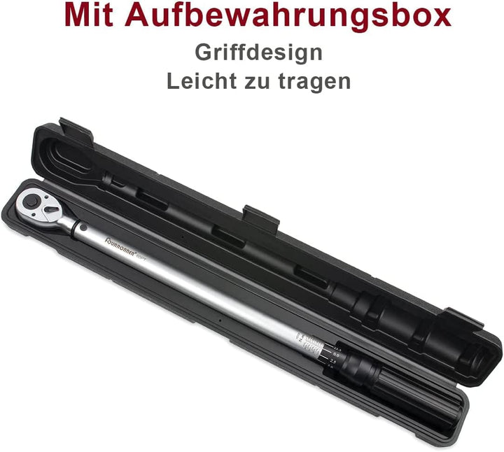 FOURROBBER Drehmomentschlüssel auto 3/4 Zoll 100-500Nm Drehmomentschlüssel,± 3% Genauigkeit Reifens