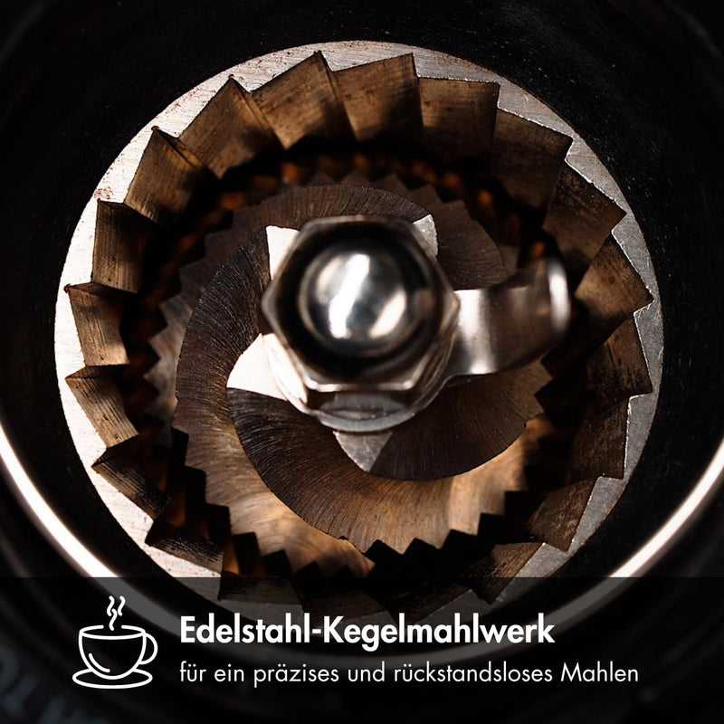 GRAEF Elektrische Kaffeemühle CM8002 – Edelstahl-Kegelmahlwerk, 40 Mahlgradeinstellungen, 2 Bohnenbe