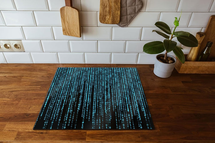 Matrix Herdabdeckplatte & Spritzschutz aus Echtglas | Für Herd-Kochfelder | 60x52 cm