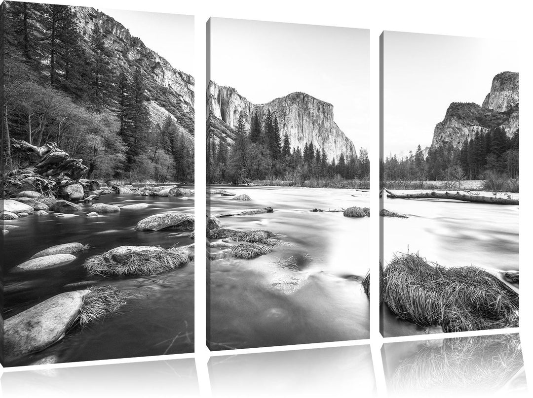 Pixxprint National Park California / 3-Teilig/Gesamtmass 120cm Leinwandbild bespannt auf Holzrahmen/