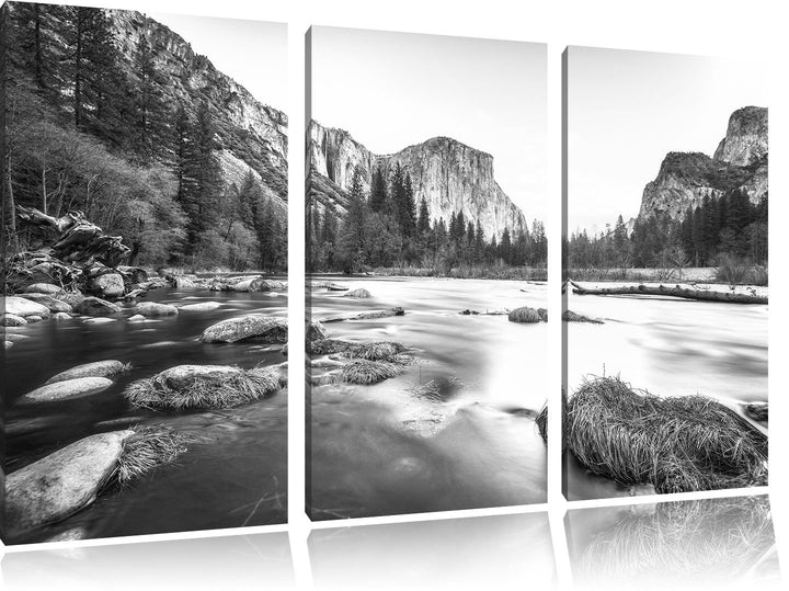 Pixxprint National Park California / 3-Teilig/Gesamtmass 120cm Leinwandbild bespannt auf Holzrahmen/