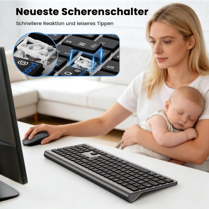 cimetech Bluetooth Tastatur Maus Set Kabellos für MacBook Air/MacBook Pro/iMac/iMac Pro/Mac, Bluetoo