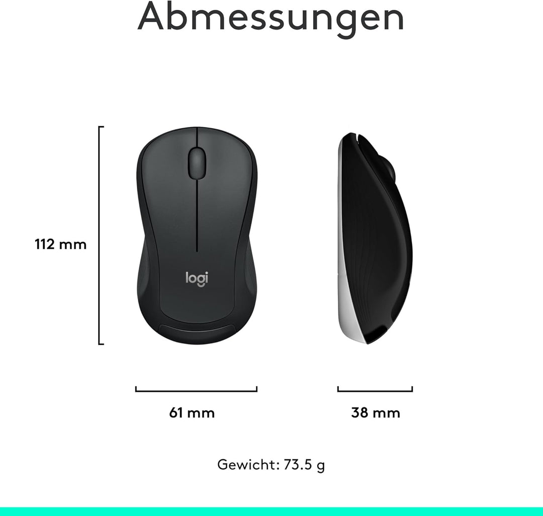 Logitech MK540 Advanced Kombi – Kabellose Tastatur und Maus für Windows, Deutsche QWERTZ-Tastatur –