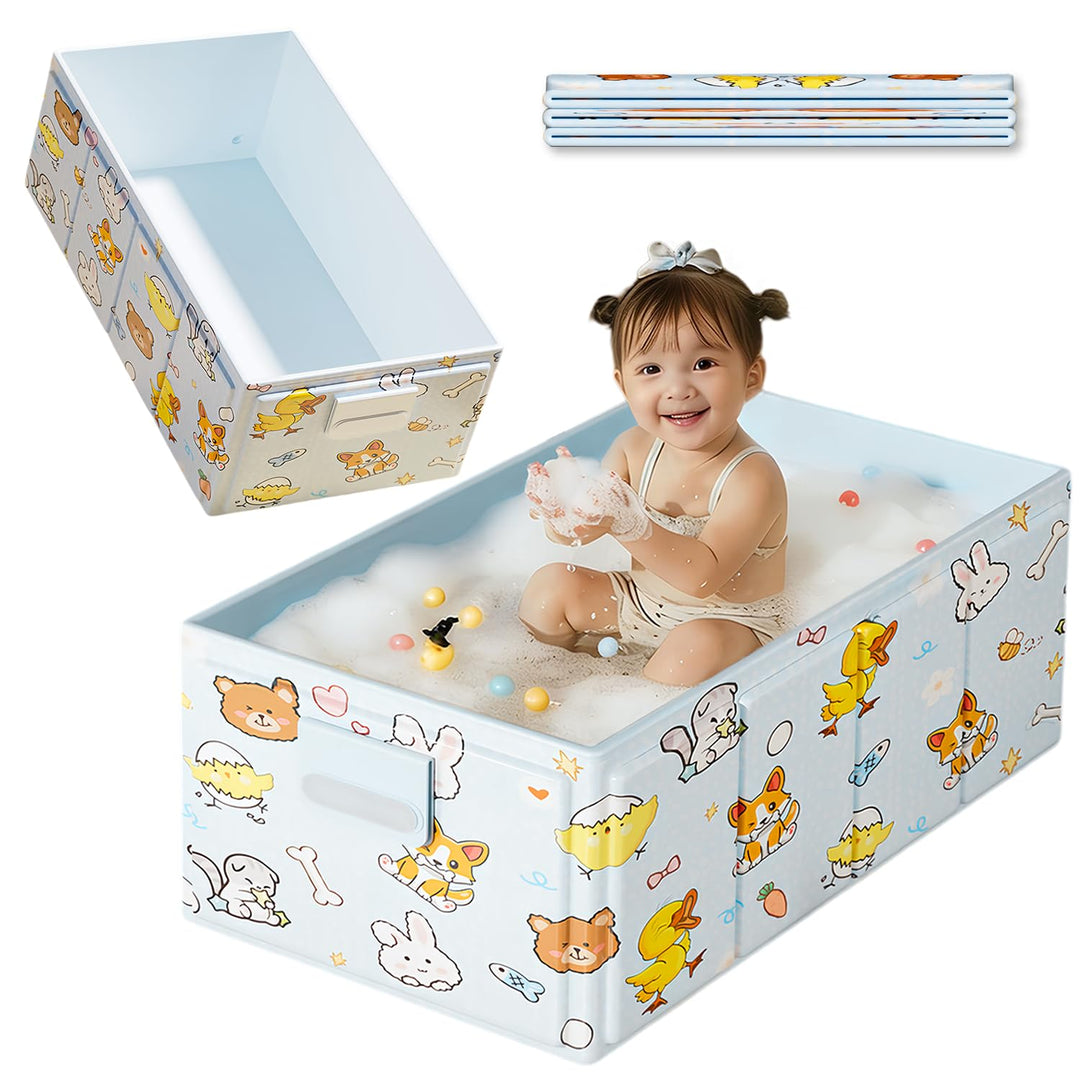 Tragbare Babybadewanne, Faltbare Badewanne, Kleinkindbadewanne mit Ablaufstopfen, für Reisen im Frei