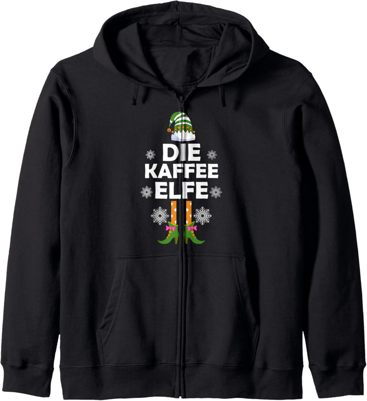 Kaffee Elfe Elfen Familien Weihnachts Outfit Weihnachtself Kapuzenjacke