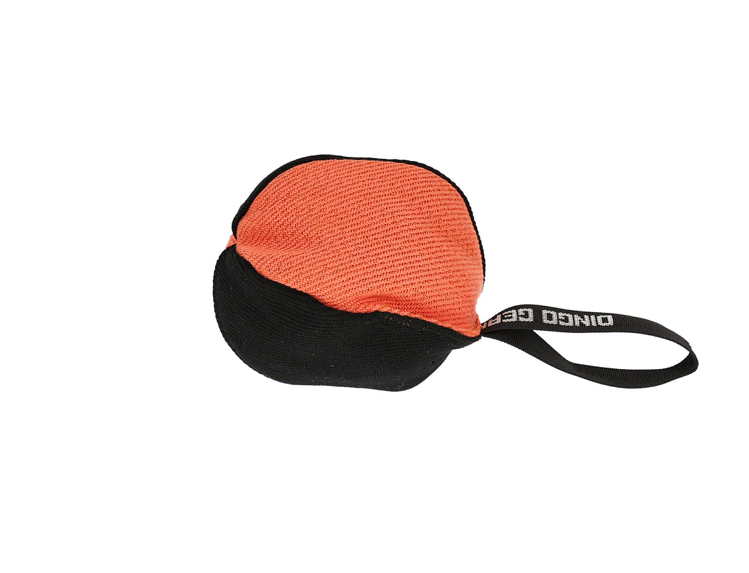 Dingo Gear Trainings-Spielzeug Bäll 16 cm Schwarz- Orange French-Material Nylcott Training Spiel App