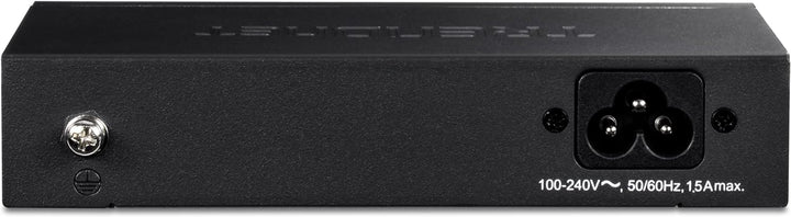 TRENDnet TE-FP051 5-Port Unmanaged Fast Ethernet PoE + -Schalter mit grosser Reichweite, 4 x PoE + -