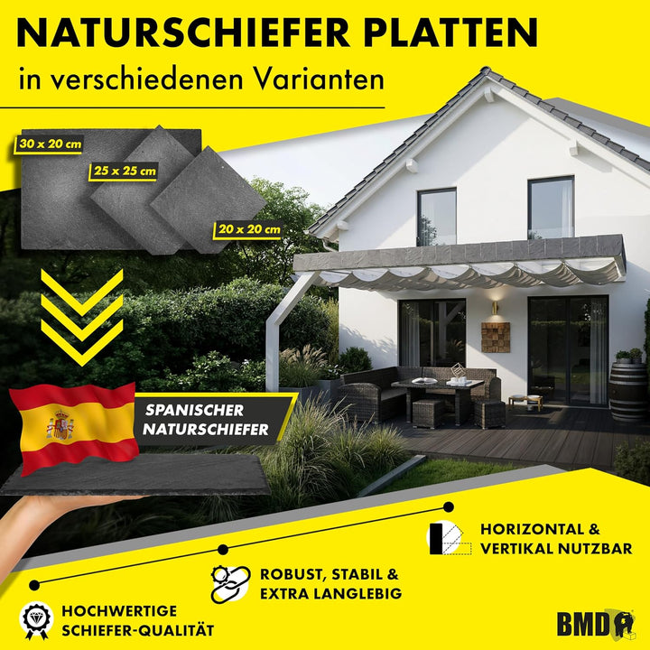 25x25 Naturschiefer Wabe 15qm (480 Stück) Universal Natur Schiefer…, 15qm
