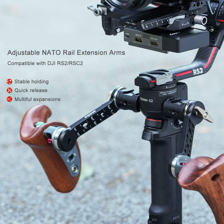 TILTA TGA-ANA Verstellbare NATO-Schienenverlängerungsarme und Rosettenhalterung Adjustable NATO Rail