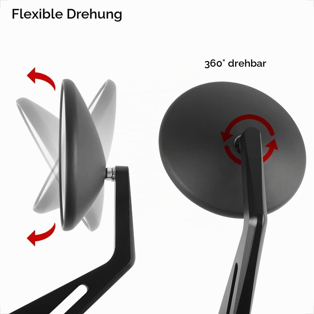 Evermotor Universal CNC Aluminium Lenkerendenspiegel Motorrad Rückspiegel Spiegel Set