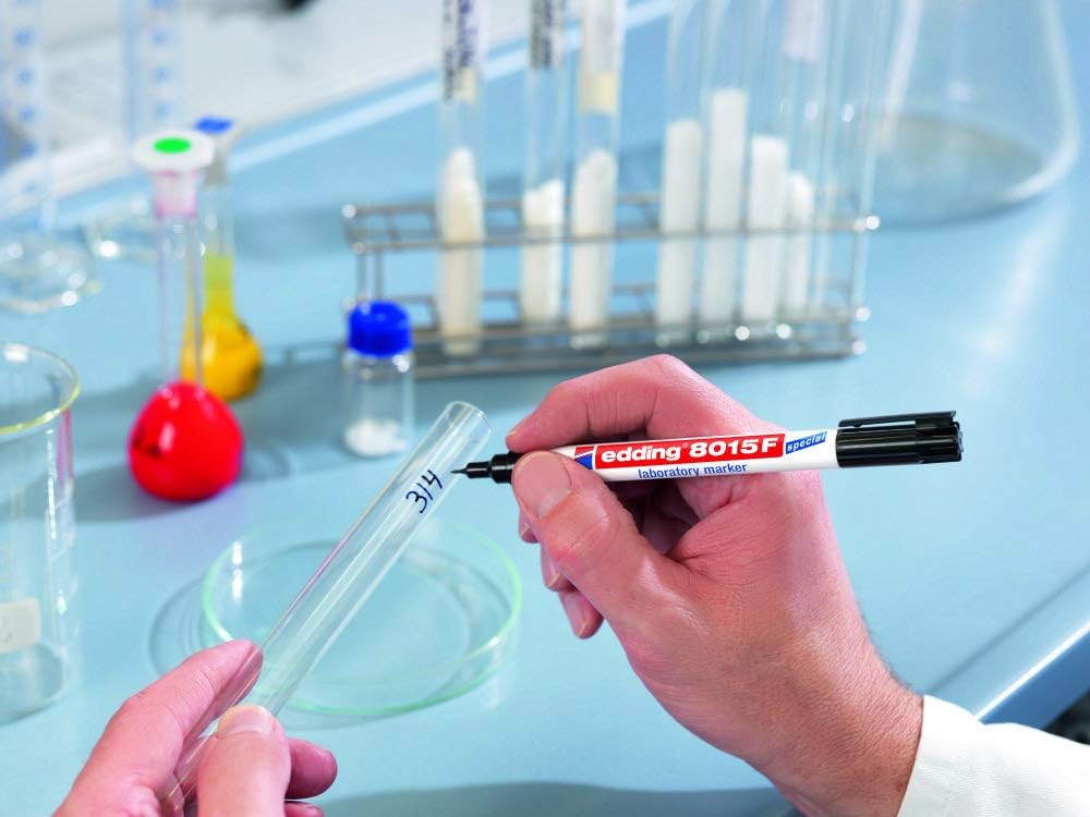 edding 8015 F Labormarkierer - schwarz - 1 Stift - Rundspitze 0,75 mm - ideal für extra feine Beschr