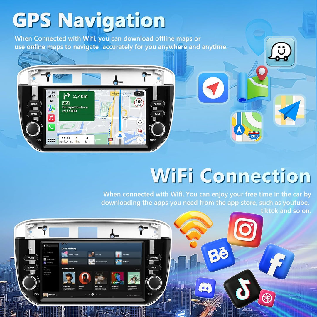 4GB+64GB Autoradio für FIAT Punto 10-16/Linea 12-15 mit Wireless Carplay/Android Auto, Bildschirm Ca