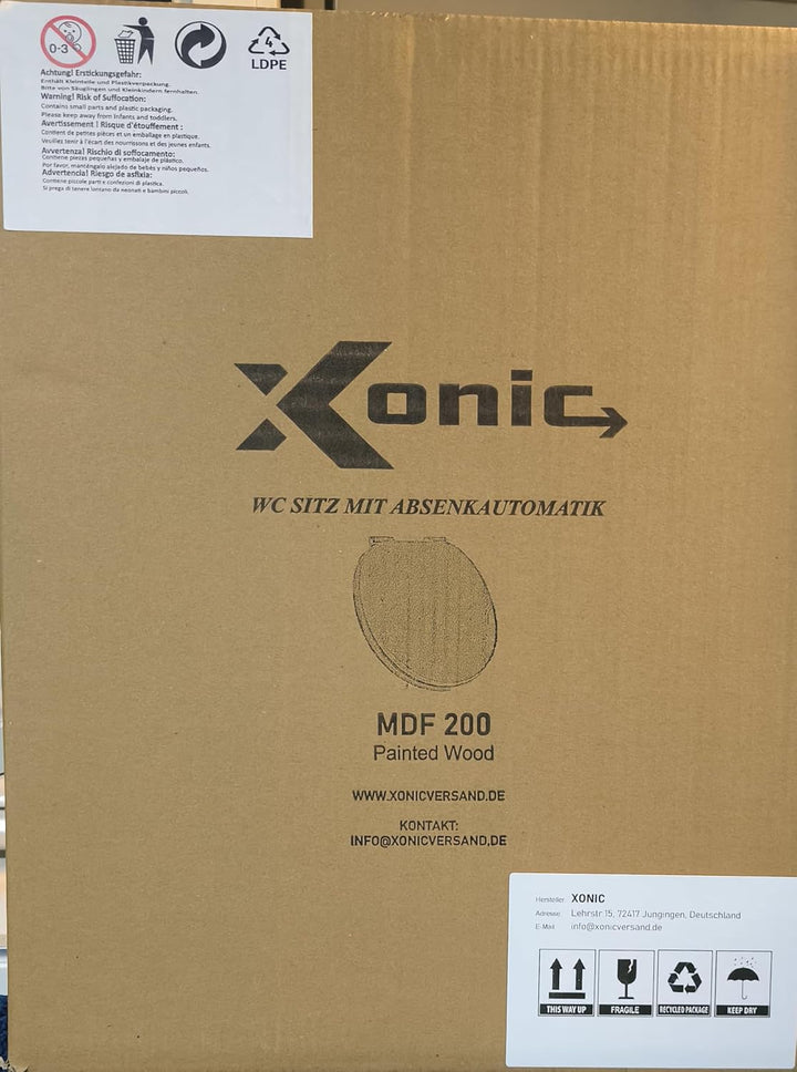 Xonic Design WC-Sitz - Premium Klo-Deckel - Toilettensitz mit Absenkautomatik - hochwertige Klobrill