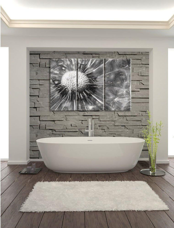 Pixxprint Pusteblume als Leinwandbild/Grösse: 3 Teilig (120x80) cm/Wandbild/Kunstdruck/fertig bespan