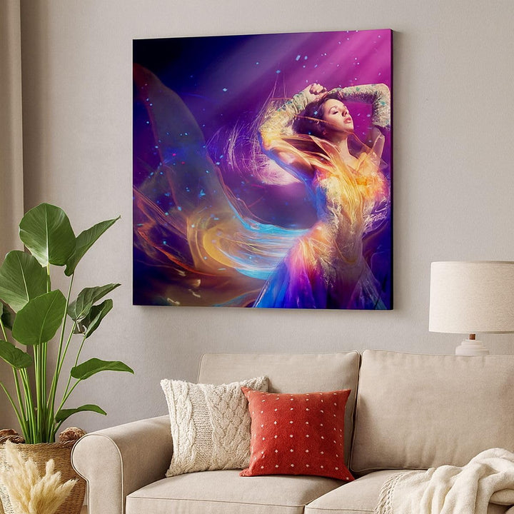 Bilder auf Leinwand Schönheit Disco Mode Make-up Leinwandbild 60x60cm Wandbilder Dekoration Wohnzimm