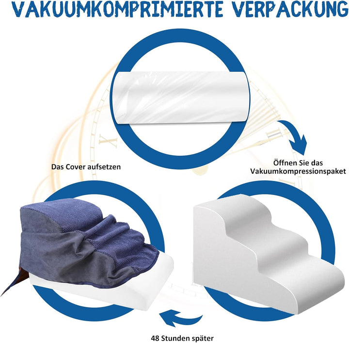 Zvonema Hundetreppe für Kleine Hunde, Hundetreppe Bett, Tragbar Abnehmbar Haustiertreppe mit Waschba