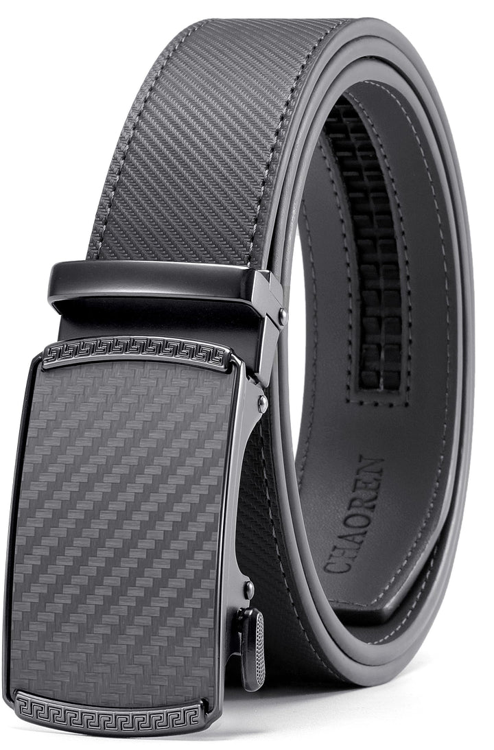 CHAOREN Gürtel Herren, Automatik Ledergürtel Herren 35mm ohne Löcher Taille 90-100cm (Gesamtlänge 11