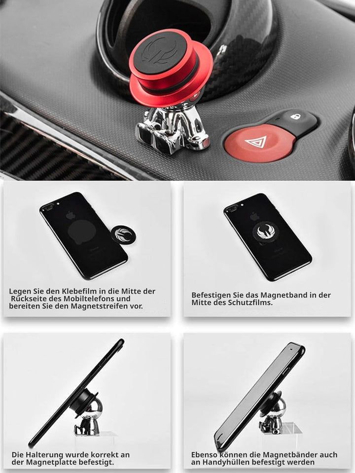 aokway Magnet Handyhalterung Auto – Lustige Mad Hatter Figur KFZ Handyhalter, 360° drehbar, Armature