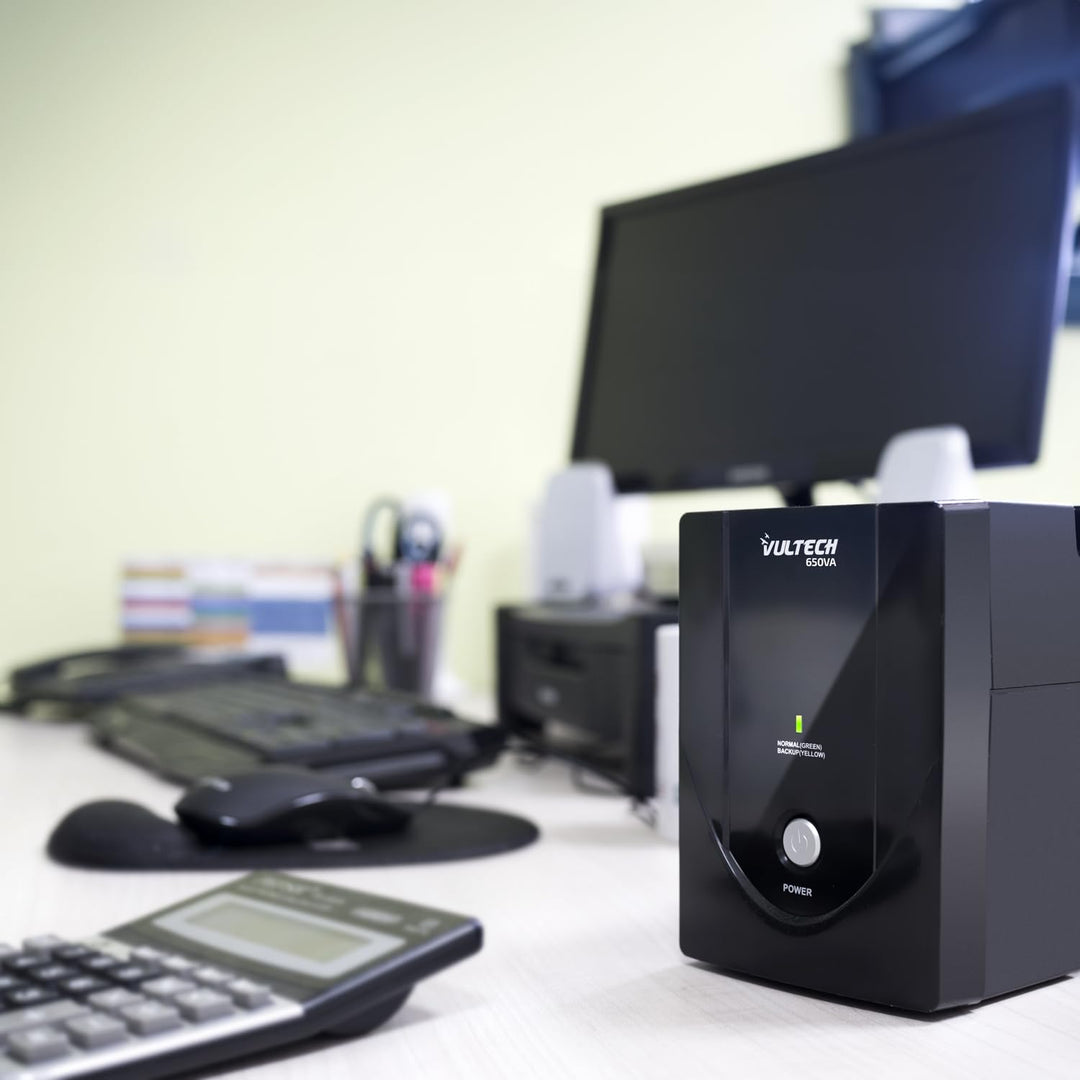 VulTech UPS650VA-LITE Kontinuitätsgruppe Offline, Schwarz Lite USV-Serie 650 VA | 360 Watt, Lite USV