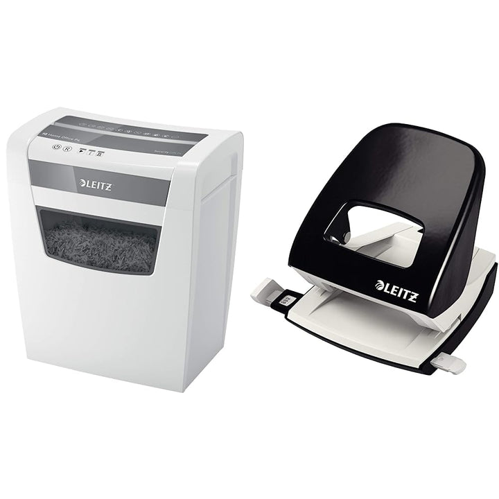 Leitz IQ Home Office Aktenvernichter, 10 Blatt Kapazität, Partikelschnitt, weiss, 80090000 &amp; Büro Lo