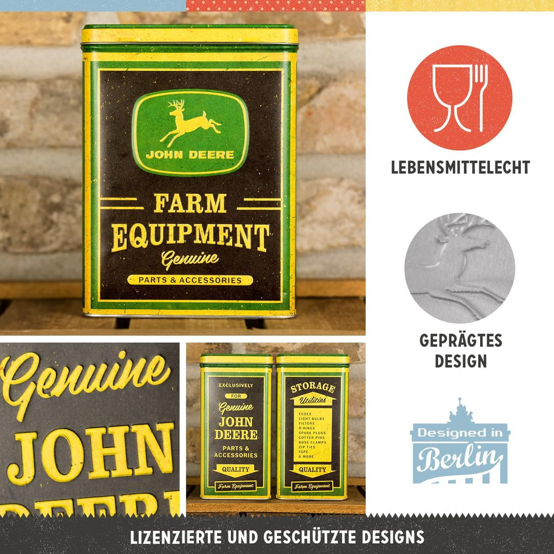 Nostalgic-Art Retro Vorratsdose L, 3 l, John Deere – Genuine Farm Equipment – Geschenk-Idee für Trak