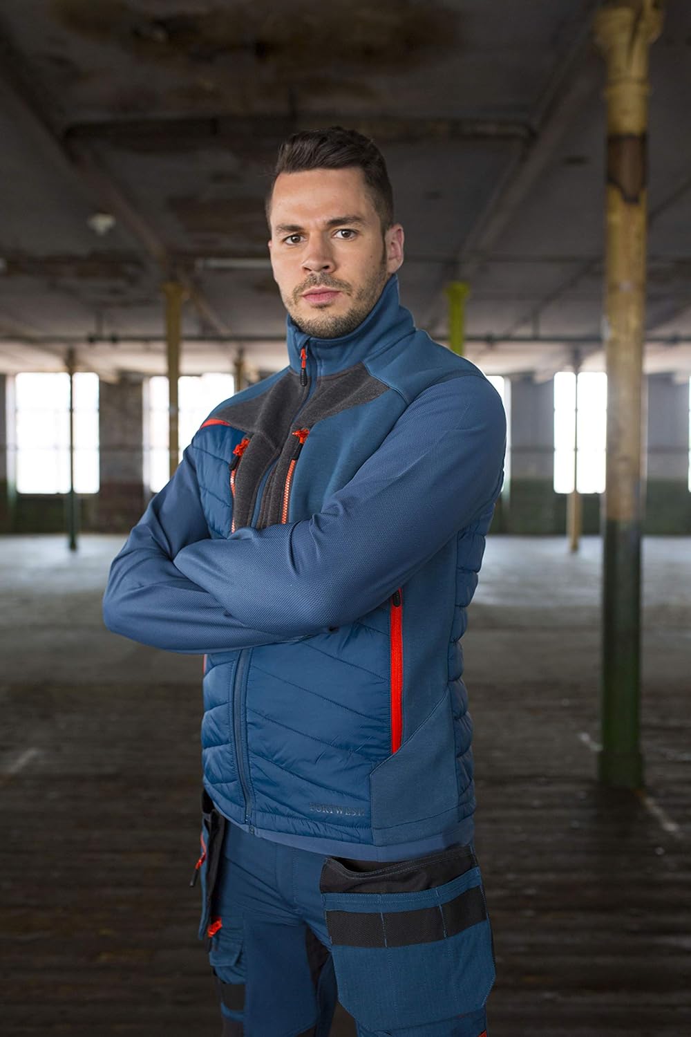 Portwest DX4 Hybrid-Steppjacke, Grösse: XL, Farbe: Metal Grau, DX471MGRXL XL Metallgrau, XL Metallgr