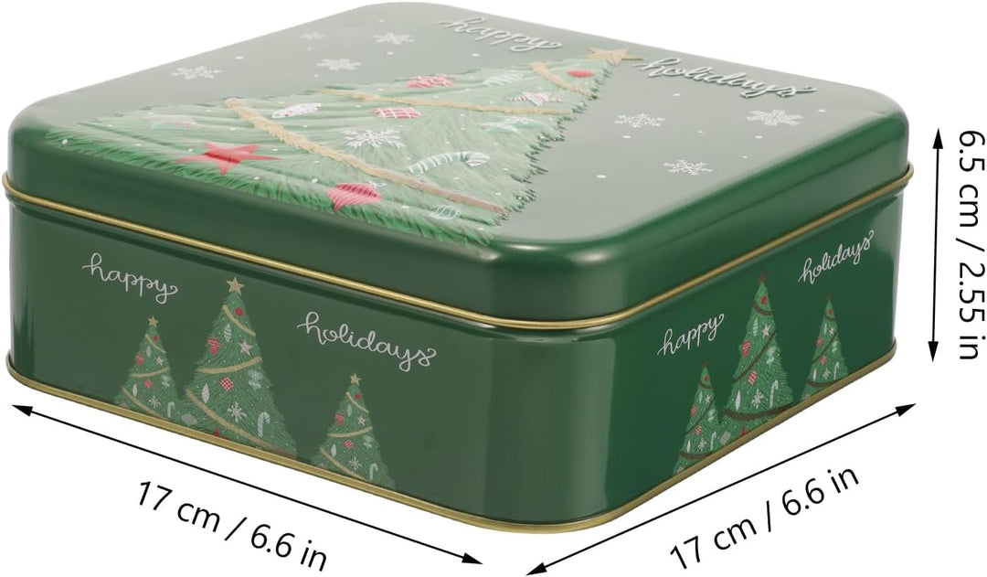 Keksdose Weihnachten eckig Metall Weihnachtskeksdosen Weihnachtliche Keksdosen Plätzchendose Blechdo