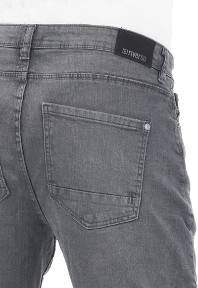 riverso Herren Jeans Hose RIVChris Straight Fit Jeanshose Baumwolle Denim Stretch Schwarz Blau Grau