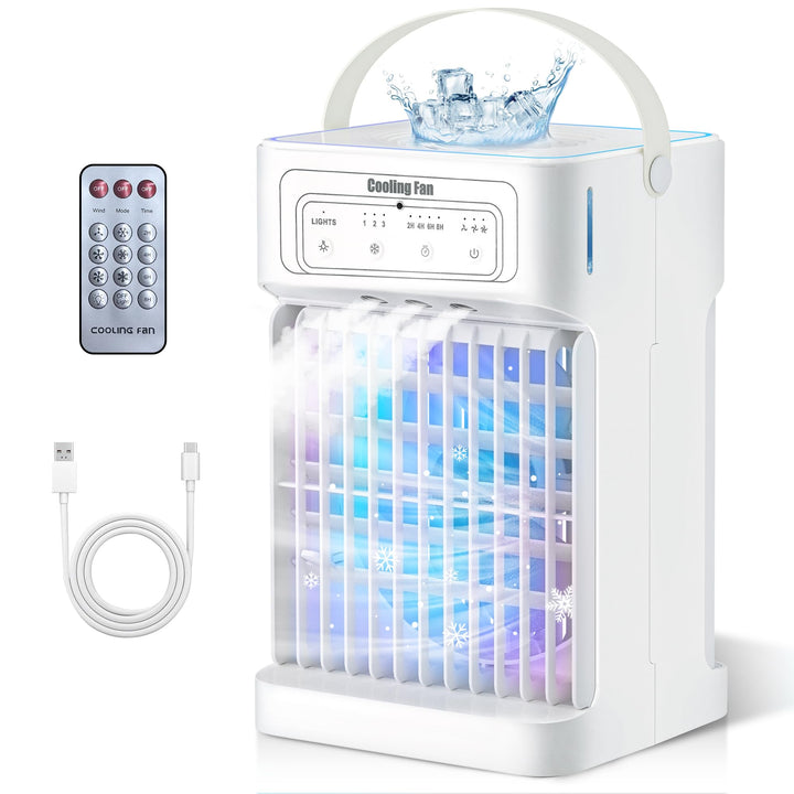 Klimaanlage Mobil, 4-in-1 Mobile Klimaanlage, Ventilator mit Wasserkühlung 1100ml Wassertank, Air Co