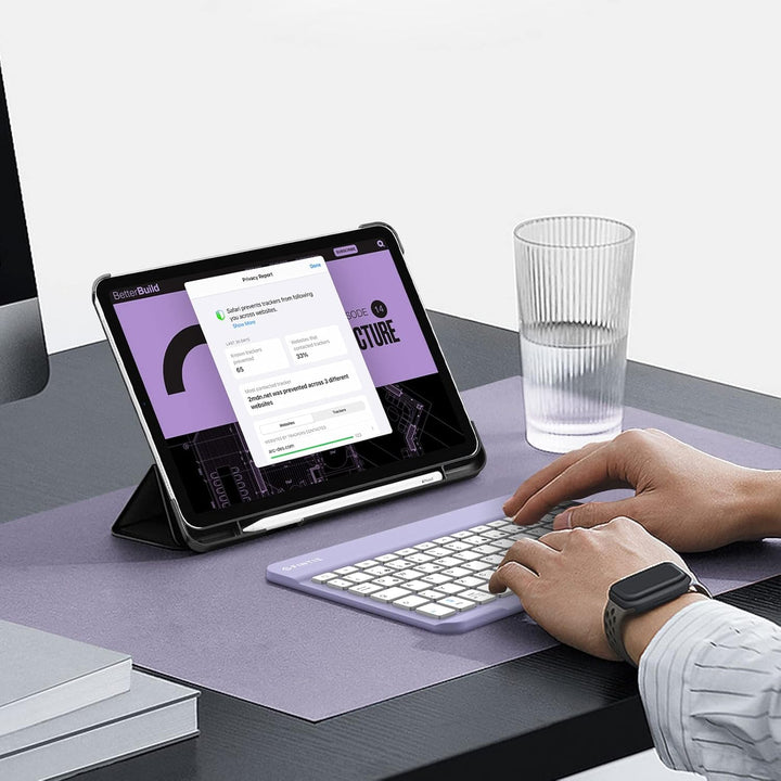 FINTIE Ultradünn Bluetooth Tastatur mit deutschem Layout QWERTZ für iPad Air/Pro/Mini/iPad 10.9/10.2